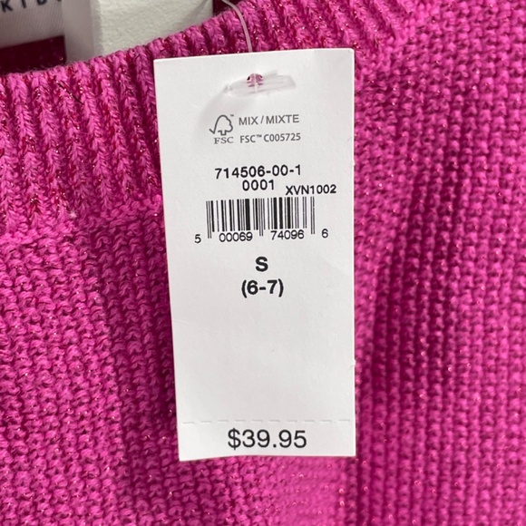 NEW Gap Sweater Girls Small 6 7 pink knit pull over preppy casual girly glitter - Picture 4 of 8